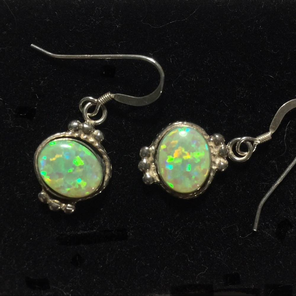 Opal & Sterling Silver Earrings - Picture 6 of 6